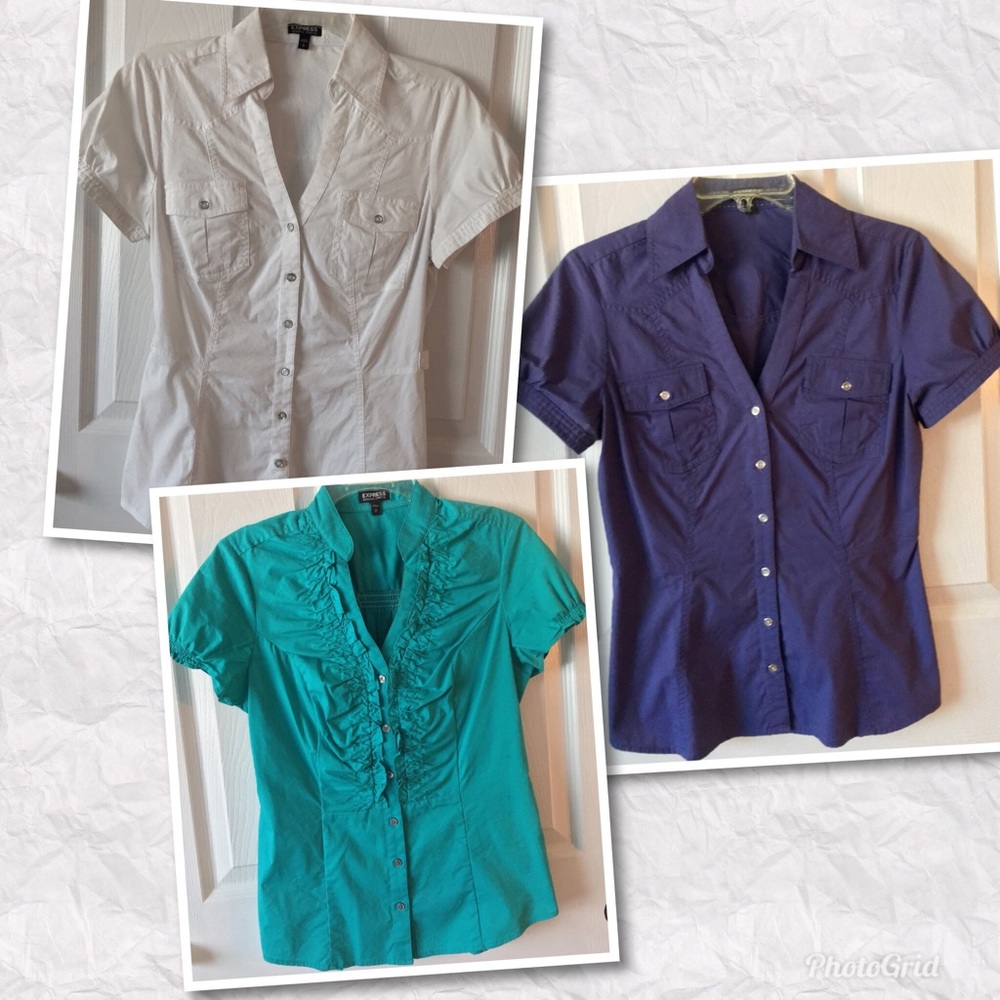 3 Women’s Dress Shirts From EXPRESS Size Small